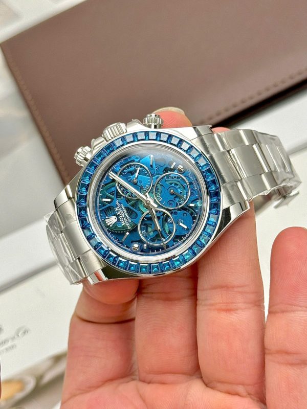 Đồng Hồ Rolex Daytona Arolla Challenge Blue Replica 11 Đính Đá Màu Xanh Blue 40mm (2)