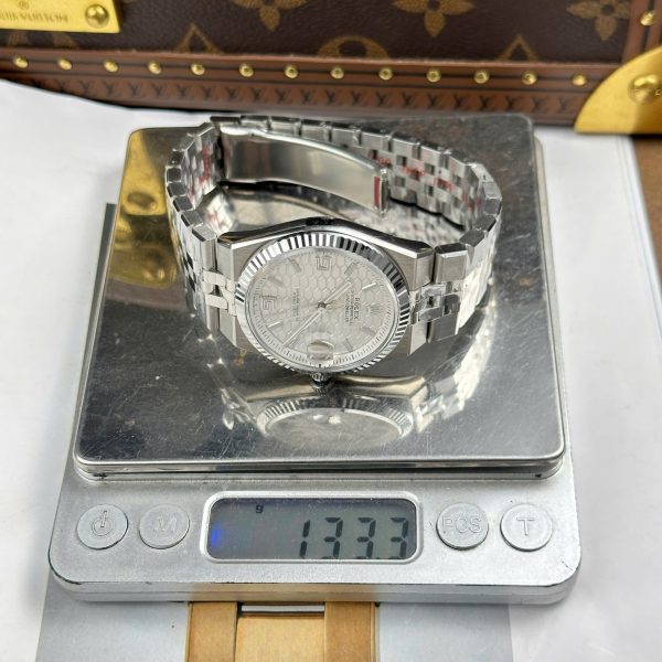 Đồng Hồ Rolex Land-Dweller 127234 Chế Tác Mặt Trắng Họa Tiết Tổ Ong 36mm (2)