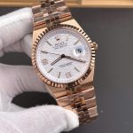 Đồng Hồ Rolex Land-Dweller 127335 Rep 11 Mạ Vàng Hồng Mặt Trắng Họa Tiết Tổ Ong 40mm (2)