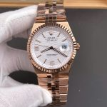 Đồng Hồ Rolex Land-Dweller 127335 Rep 11 Mạ Vàng Hồng Mặt Trắng Họa Tiết Tổ Ong 40mm (2)