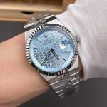 Đồng Hồ Rolex Land-Dweller 127336 Chế Tác Mặt Xanh Băng Họa Tiết Tổ Ong 40mm (2)