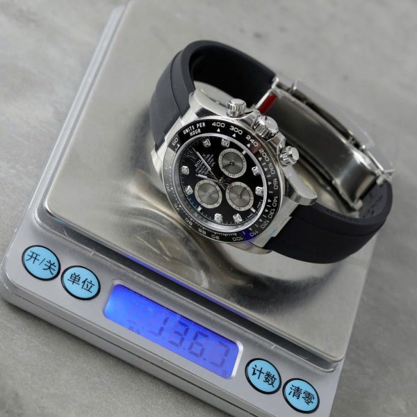 Đồng Hồ Rolex Nam Replica 11 Daytona 126519LN Mặt Đen Cọc Số Đính Đá Xưởng VS 40mm (2)