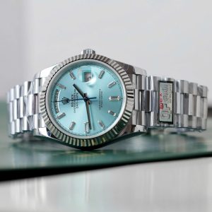 Đồng Hồ Rolex Replica 11 Day-Date Mặt Xanh Băng Trọng Lượng 186 Grams Xưởng QF 40mm (2)