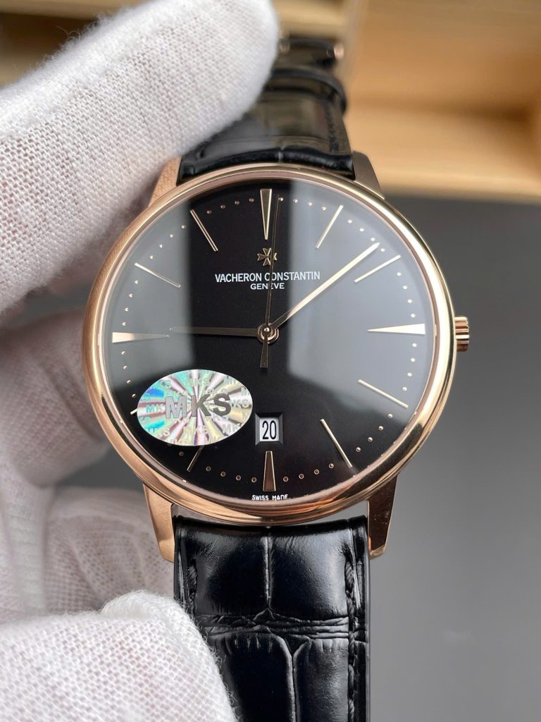 Đồng Hồ Vacheron Constantin Patrimony 85180 Rep 11 Màu Đen Dây Da Xưởng MKS 40mm (1)