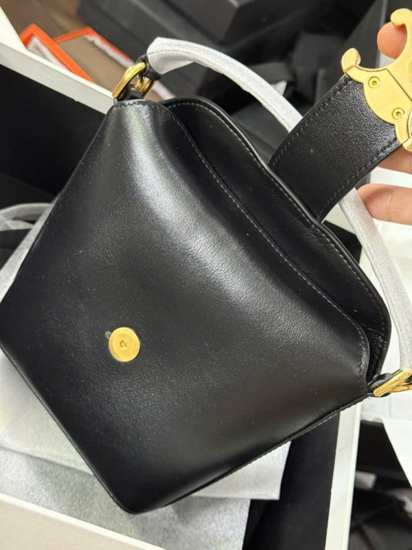 Túi Celine Mini Màu Đen Khóa Vàng Siêu Cấp 14cm (2)