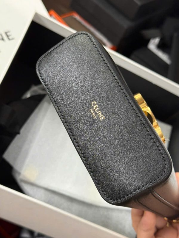 Túi Celine Mini Màu Đen Khóa Vàng Siêu Cấp 14cm (2)