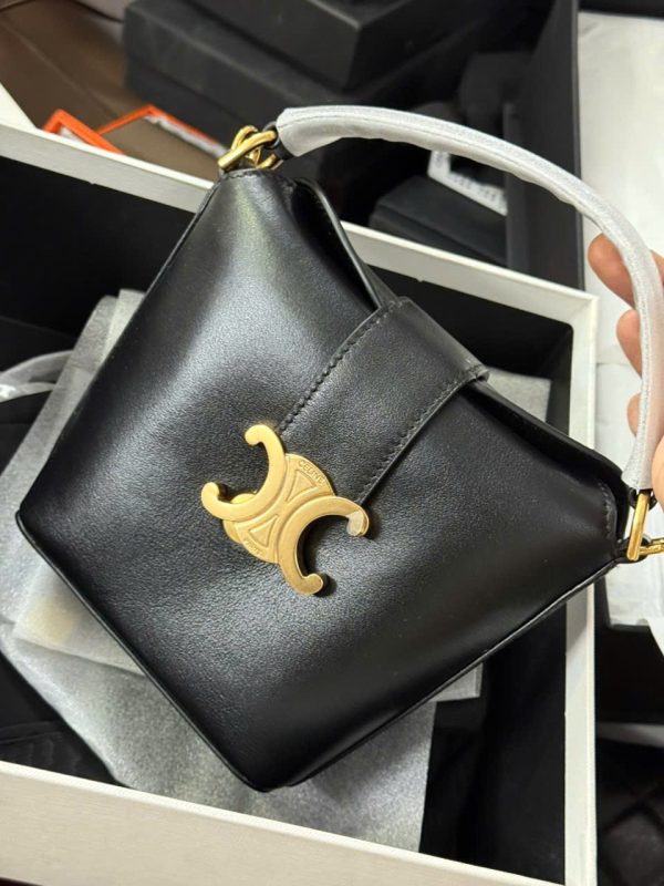 Túi Celine Mini Màu Đen Khóa Vàng Siêu Cấp 14cm (2)