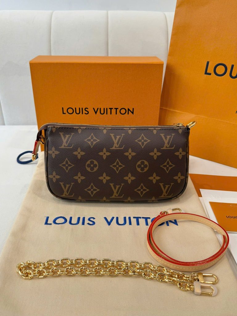 Túi Louis Vuitton LV Wallet On Chain Ivy Họa Tiết Monogram Màu Nâu Siêu Cấp 23.5x12x4 (2)