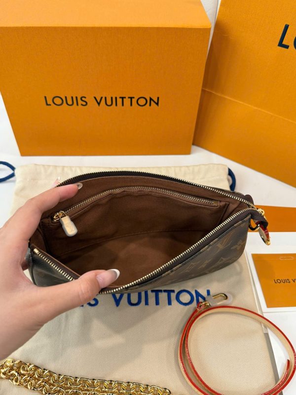 Túi Louis Vuitton LV Wallet On Chain Ivy Họa Tiết Monogram Màu Nâu Siêu Cấp 23.5x12x4 (2)