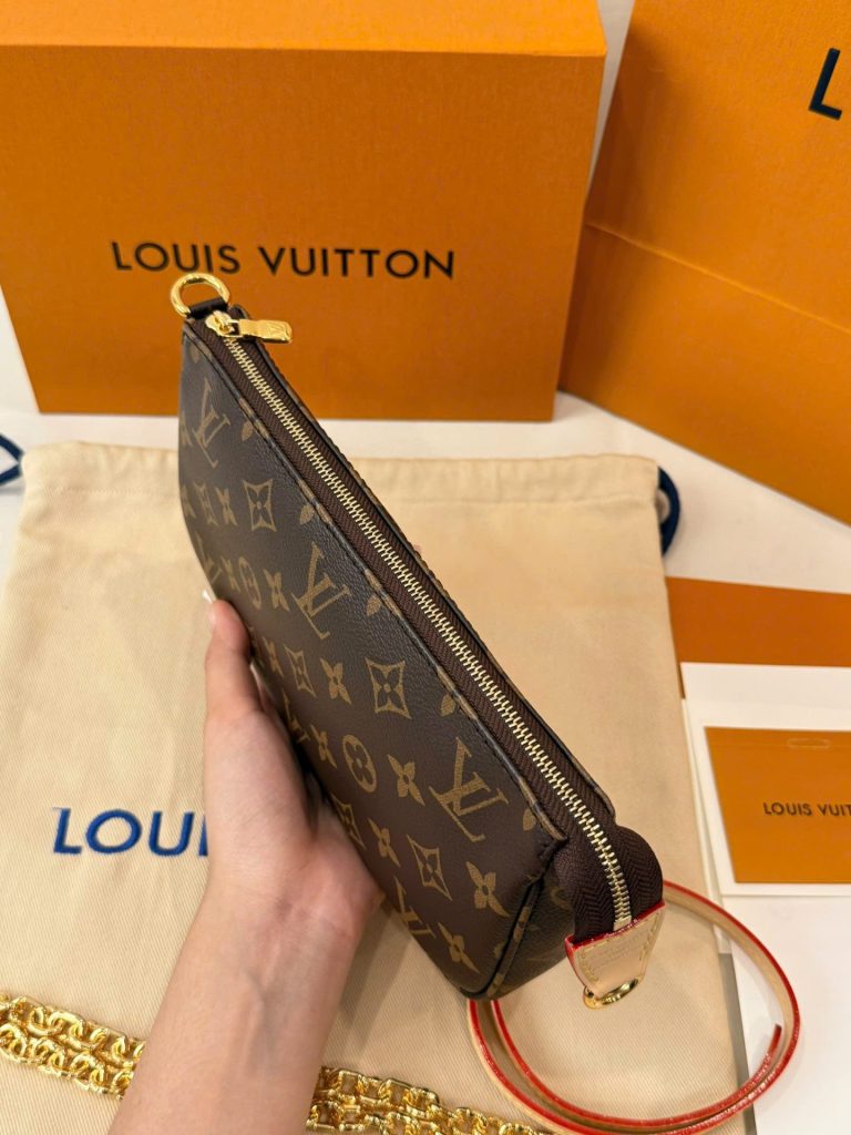 Túi Louis Vuitton LV Wallet On Chain Ivy Họa Tiết Monogram Màu Nâu Siêu Cấp 23.5x12x4 (2)