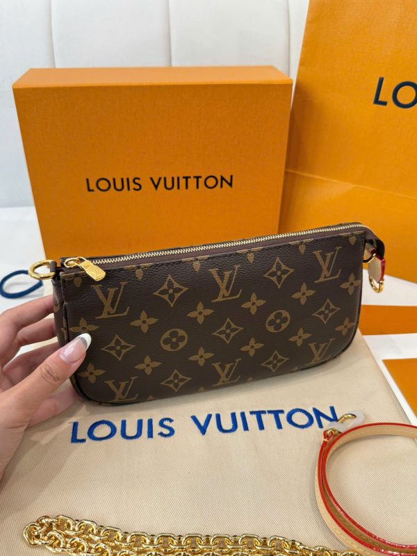 Túi Louis Vuitton LV Wallet On Chain Ivy Họa Tiết Monogram Màu Nâu Siêu Cấp 23.5x12x4 (2)