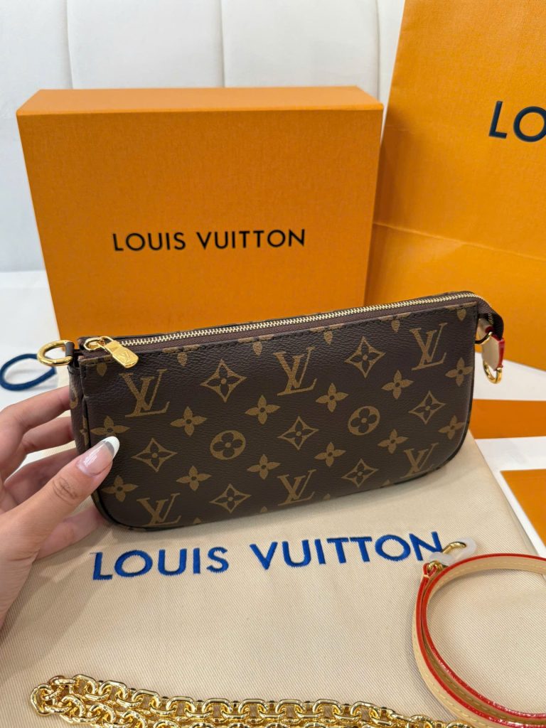 Túi Louis Vuitton LV Wallet On Chain Ivy Họa Tiết Monogram Màu Nâu Siêu Cấp 23.5x12x4 (2)
