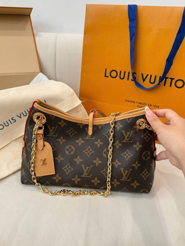 Túi Xách Carry All BB Siêu Cấp Họa Tiết Monogram Viền Da Bò 26x17x10cm (2)