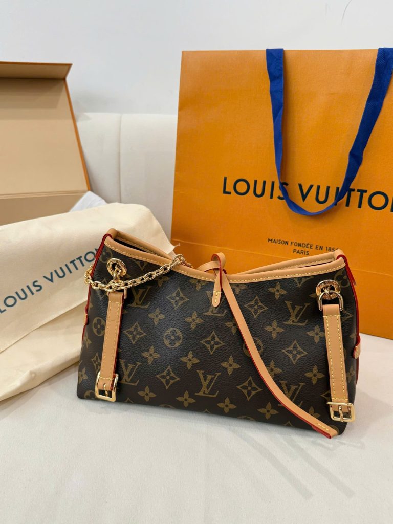 Túi Xách Carry All BB Siêu Cấp Họa Tiết Monogram Viền Da Bò 26x17x10cm (2)