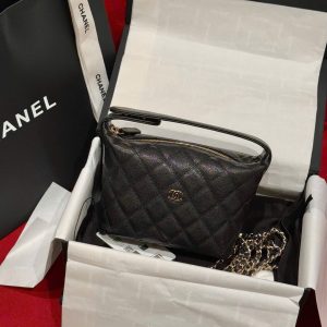 Túi Xách Chanel 25C Hobo Siêu Cấp Nữ Da Hạt Màu Đen 21,5x19x5cm (2)