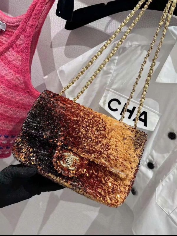 Túi Xách Chanel Classic Siêu Cấp Họa Tiết Đính Cườm 20cm (2)