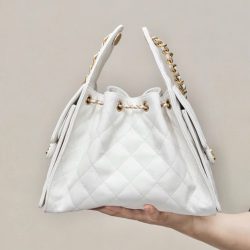 Túi Xách Chanel Jennie Like Auth Màu Trắng Dáng Hobo 26cm (2)