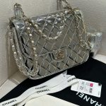 Túi Xách Chanel Nữ Like Auth Màu Bạc Chất Da Bóng 24x19cm (1)