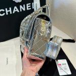 Túi Xách Chanel Nữ Like Auth Màu Bạc Chất Da Bóng 24x19cm (1)