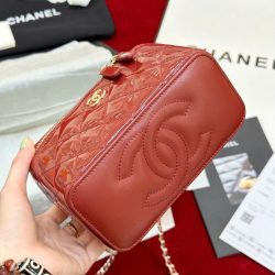 Túi Xách Chanel Vanity Siêu Cấp Nữ Da Bóng Màu Đỏ 18cm (2)