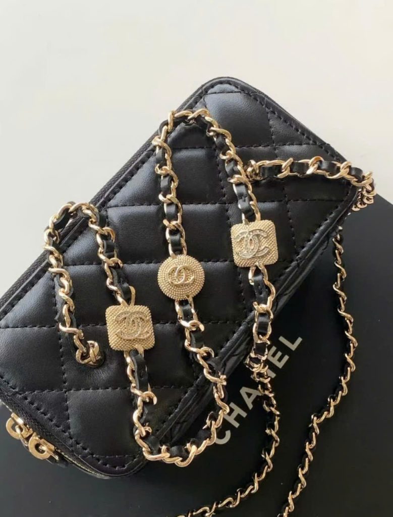 Túi Xách Chanel Vanity Siêu Cấp Nữ Da Cừu Màu Đen 18cm (2)