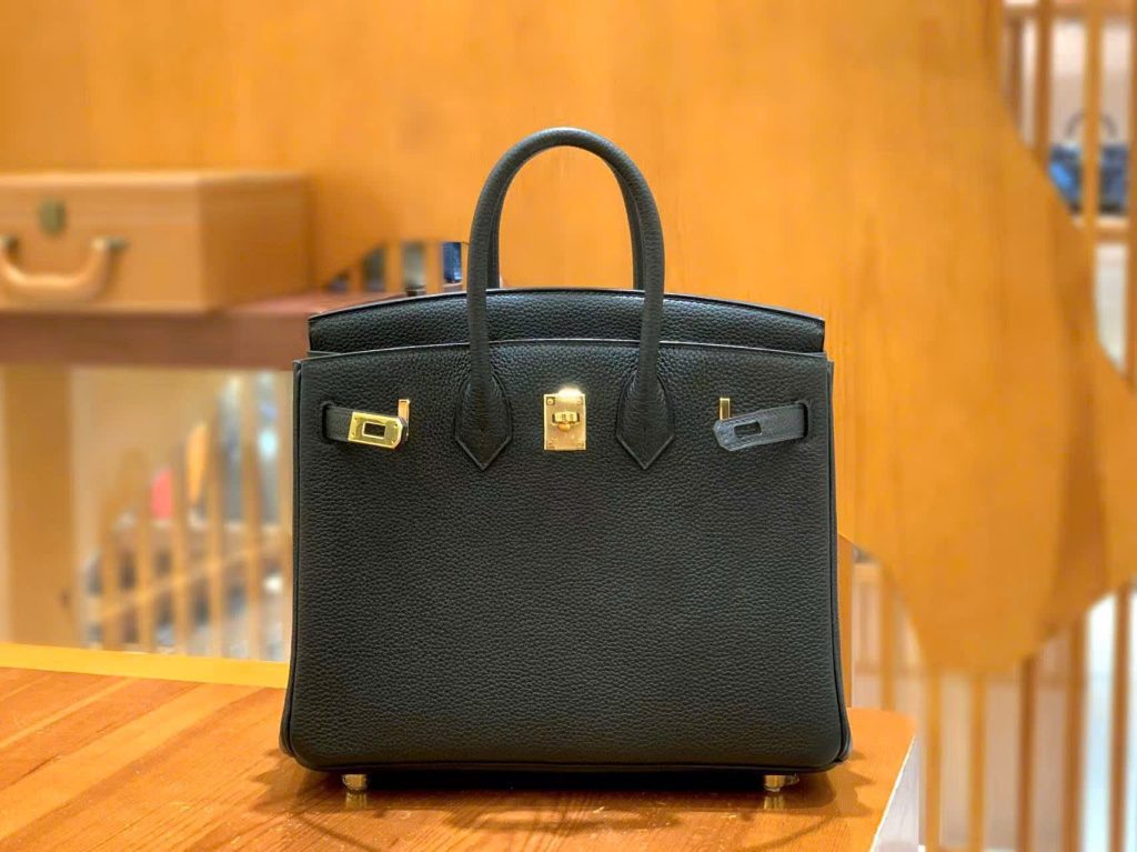 Túi Xách Hermes Birkin Replica Cao Cấp Màu Đen Da Nhập Khẩu 25cm (2)