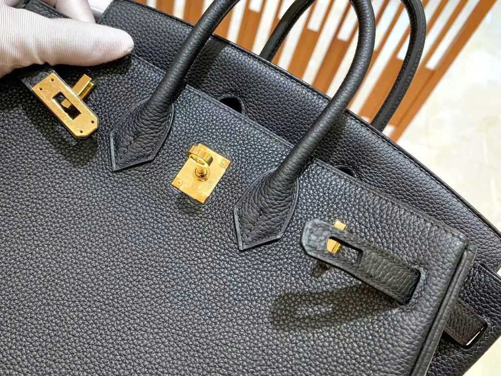 Túi Xách Hermes Birkin Replica Cao Cấp Màu Đen Da Nhập Khẩu 25cm (2)
