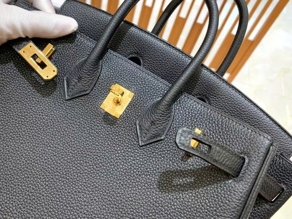 Túi Xách Hermes Birkin Replica Cao Cấp Màu Đen Da Nhập Khẩu 25cm (2)