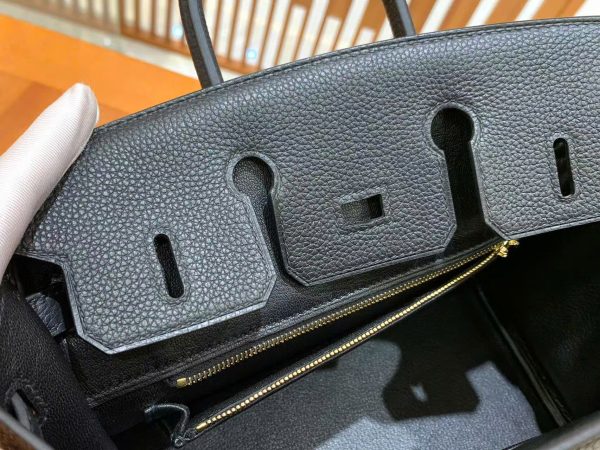 Túi Xách Hermes Birkin Replica Cao Cấp Màu Đen Da Nhập Khẩu 25cm (2)