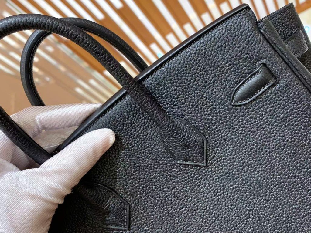 Túi Xách Hermes Birkin Replica Cao Cấp Màu Đen Da Nhập Khẩu 25cm (2)