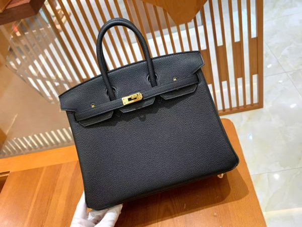 Túi Xách Hermes Birkin Replica Cao Cấp Màu Đen Da Nhập Khẩu 25cm (2)
