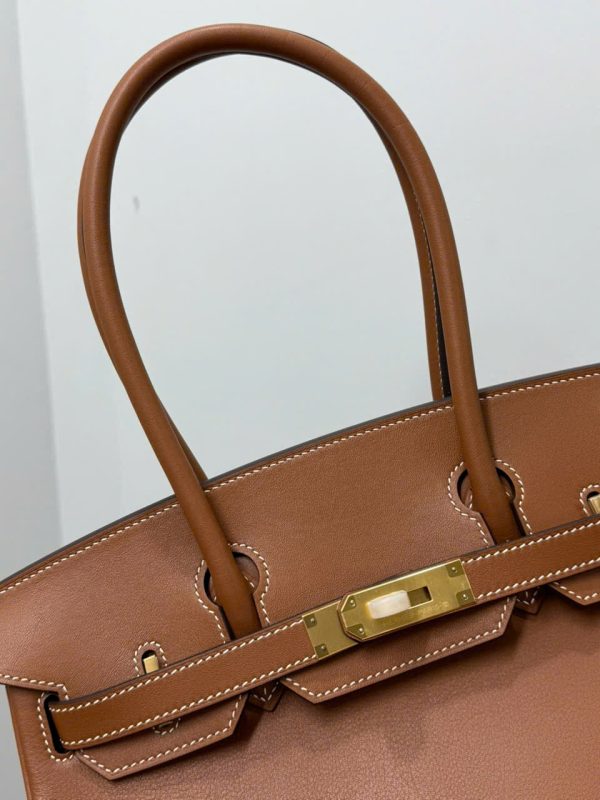 Túi Xách Hermes Birkin Siêu Cấp Nữ Màu Nâu Khóa Vàng 29cm (2)