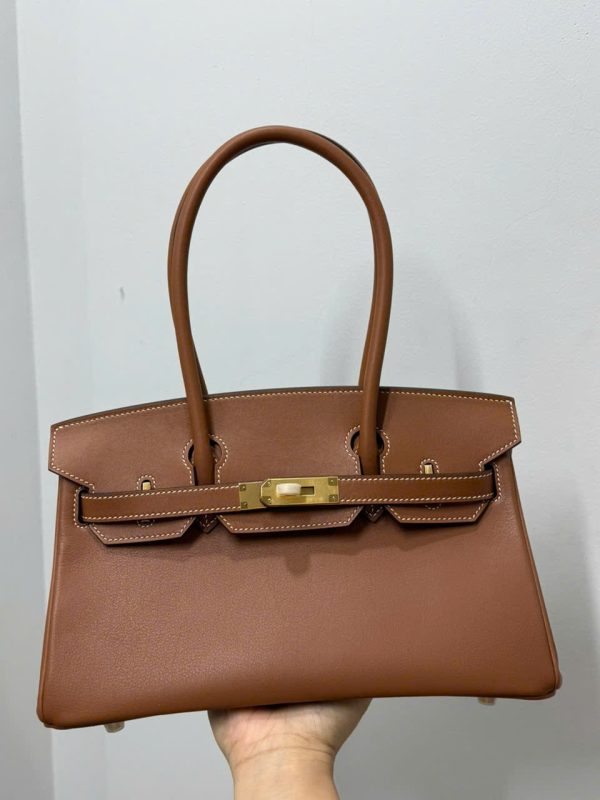 Túi Xách Hermes Birkin Siêu Cấp Nữ Màu Nâu Khóa Vàng 29cm (2)