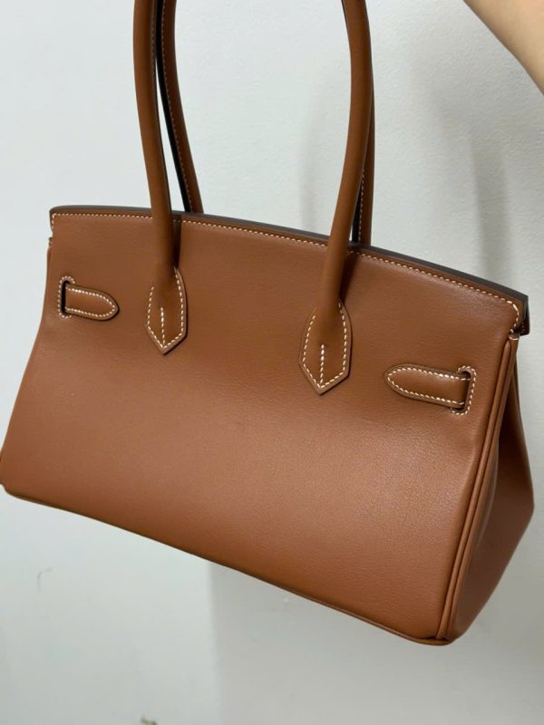 Túi Xách Hermes Birkin Siêu Cấp Nữ Màu Nâu Khóa Vàng 29cm (2)