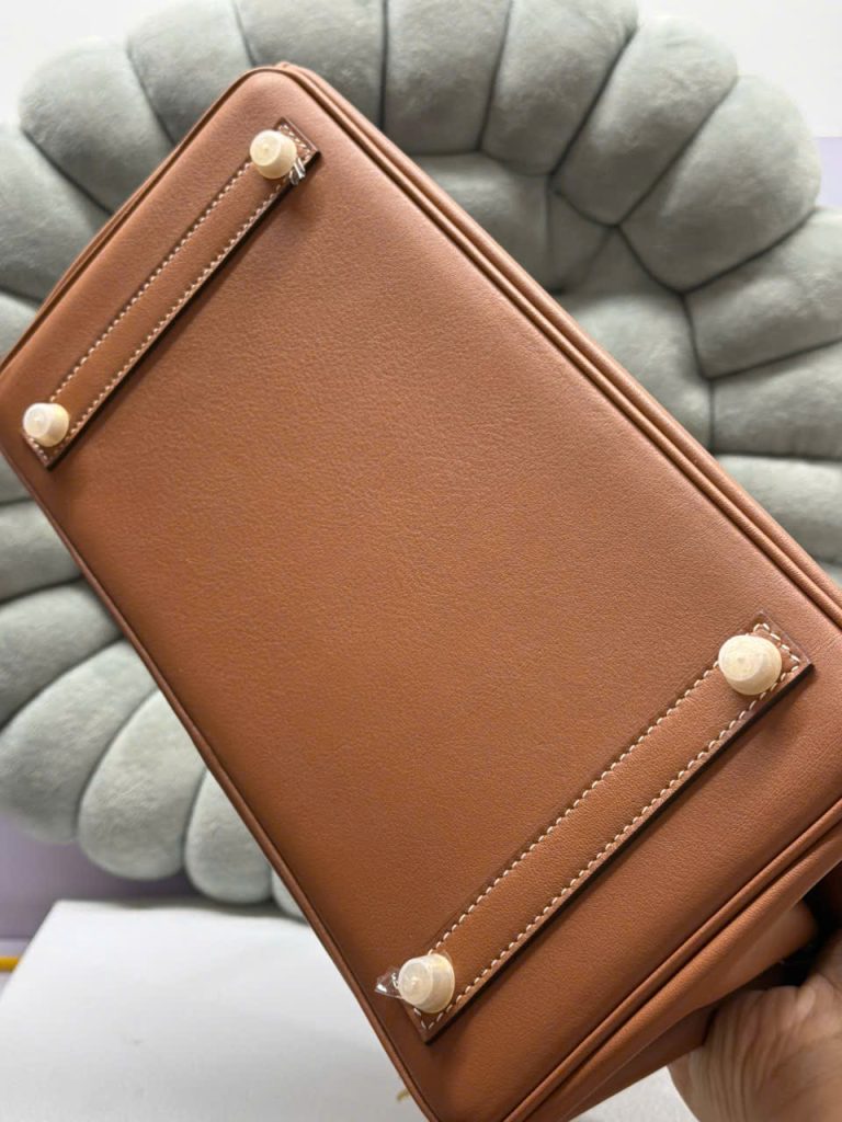 Túi Xách Hermes Birkin Siêu Cấp Nữ Màu Nâu Khóa Vàng 29cm (2)
