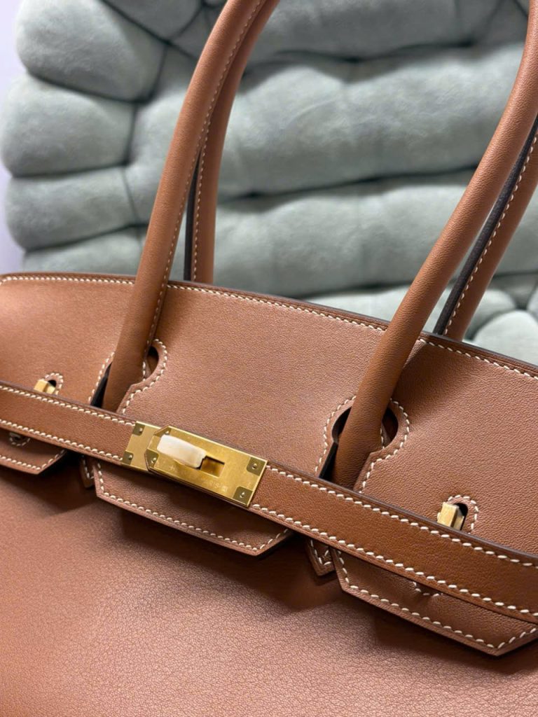 Túi Xách Hermes Birkin Siêu Cấp Nữ Màu Nâu Khóa Vàng 29cm (2)