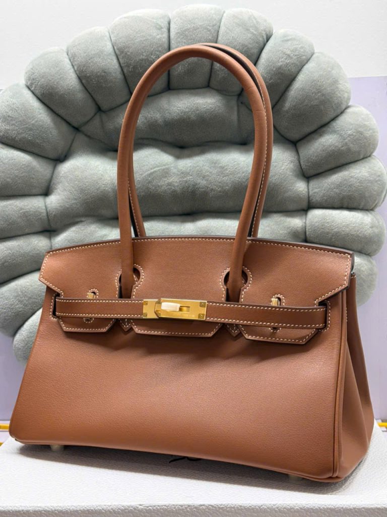 Túi Xách Hermes Birkin Siêu Cấp Nữ Màu Nâu Khóa Vàng 29cm (2)