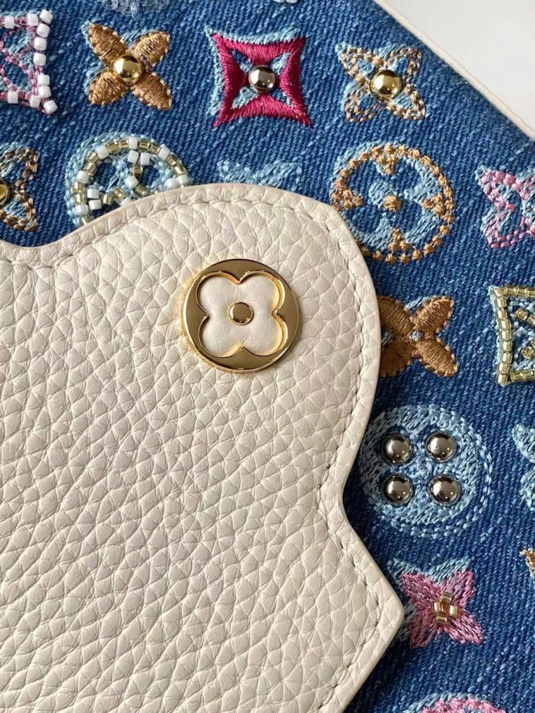 Túi Xách Louis Vuitton LV Capucines Like Auth Họa Tiết Thêu Đính Đá 21cm (2)