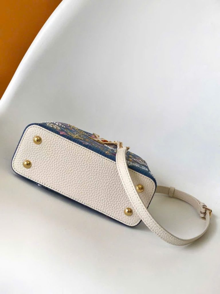 Túi Xách Louis Vuitton LV Capucines Like Auth Họa Tiết Thêu Đính Đá 21cm (2)
