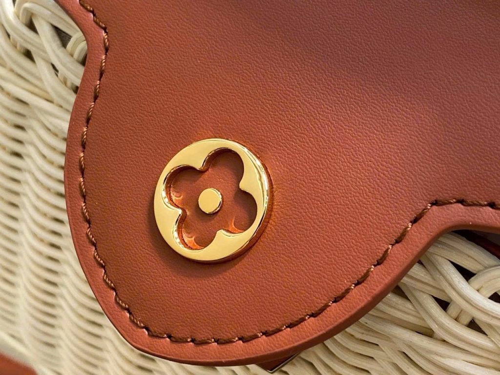 Túi Xách Louis Vuitton LV Capucines Siêu Cấp Chất Liệu Mây Tre Phối Da Màu Nâu 21cm (2)