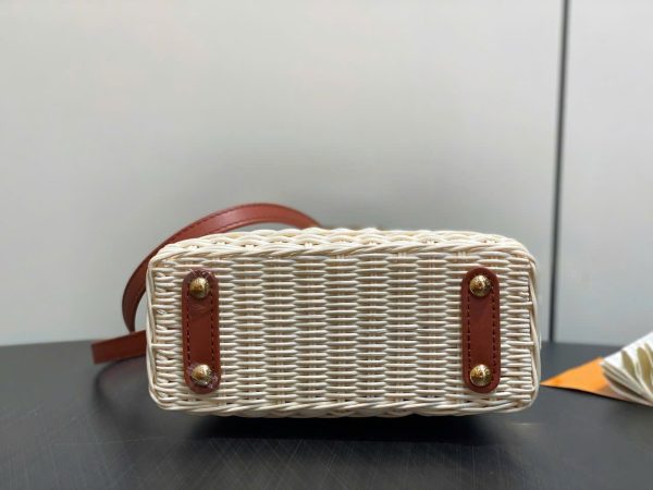 Túi Xách Louis Vuitton LV Capucines Siêu Cấp Chất Liệu Mây Tre Phối Da Màu Nâu 21cm (2)