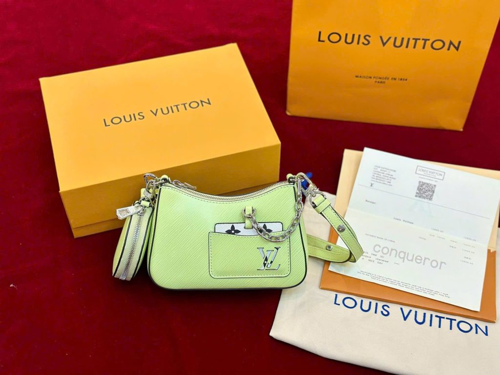 Túi Xách Louis Vuitton LV Marellini Siêu Cấp Nữ Màu Xanh Lá Cây 19x13.5x6 (2)
