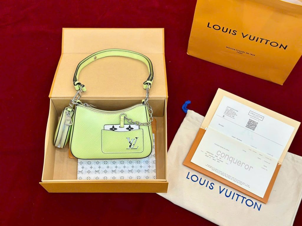 Túi Xách Louis Vuitton LV Marellini Siêu Cấp Nữ Màu Xanh Lá Cây 19x13.5x6 (2)