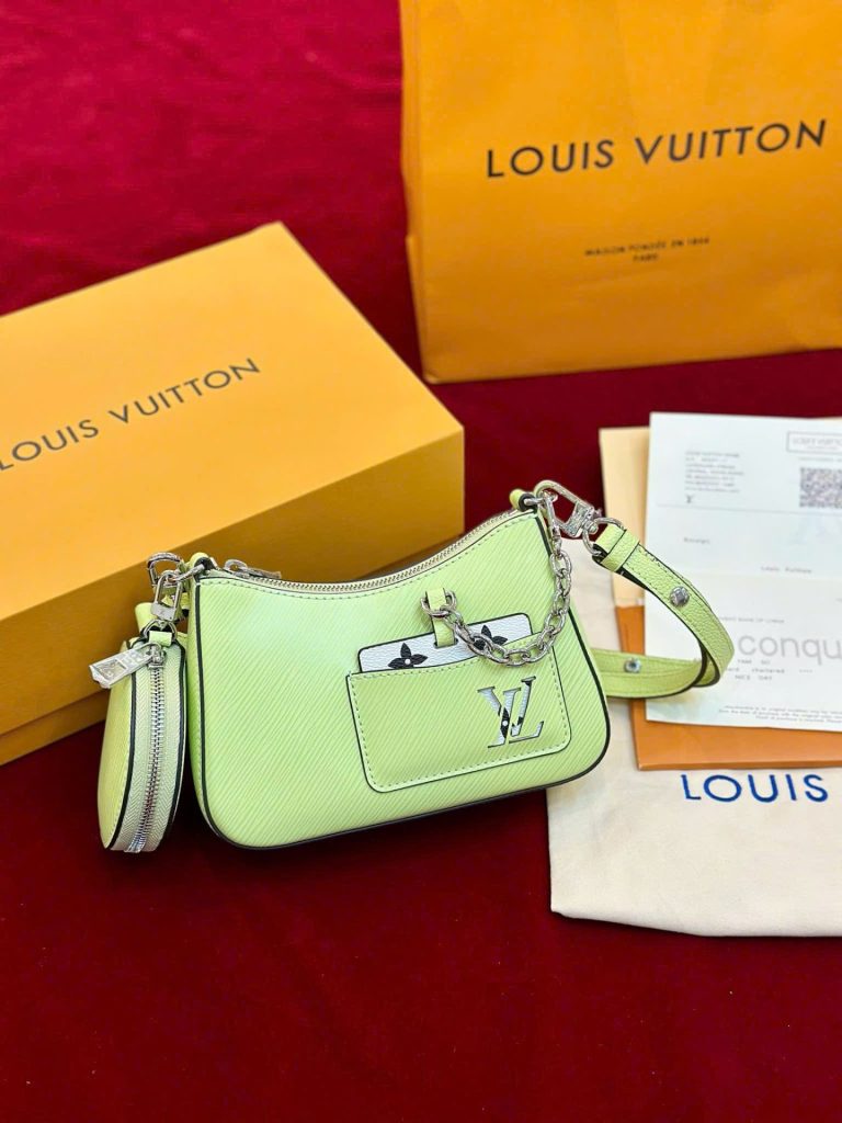 Túi Xách Louis Vuitton LV Marellini Siêu Cấp Nữ Màu Xanh Lá Cây 19x13.5x6 (2)