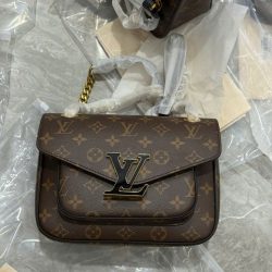 Túi Xách Louis Vuitton LV Passy Like Auth Họa Tiết Monogram Màu Nâu 24x17x12cm (2)