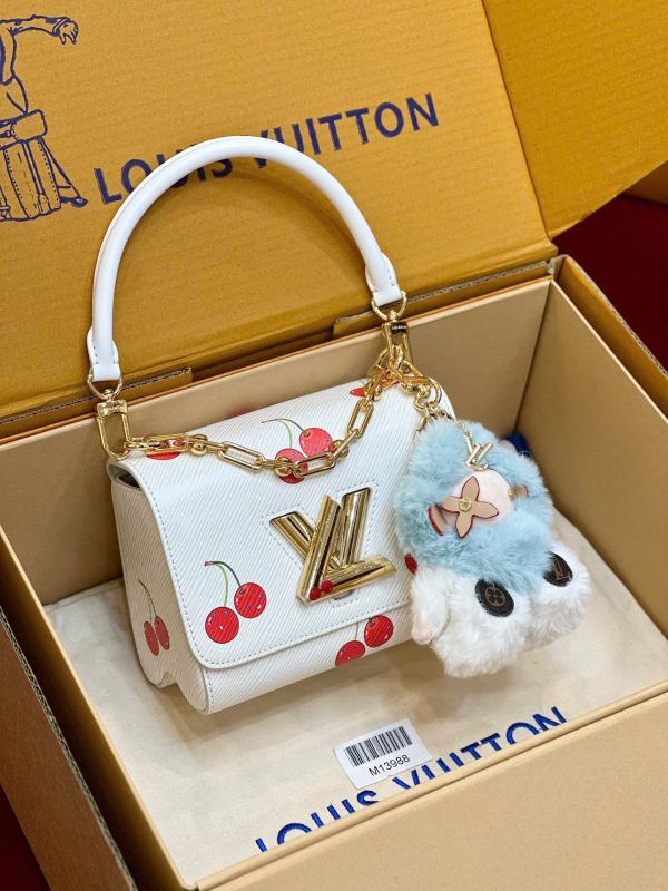 Túi Xách Louis Vuitton LV Twist Siêu Cấp Màu Trắng Họa Tiết Quả Cherry 19cm (2)