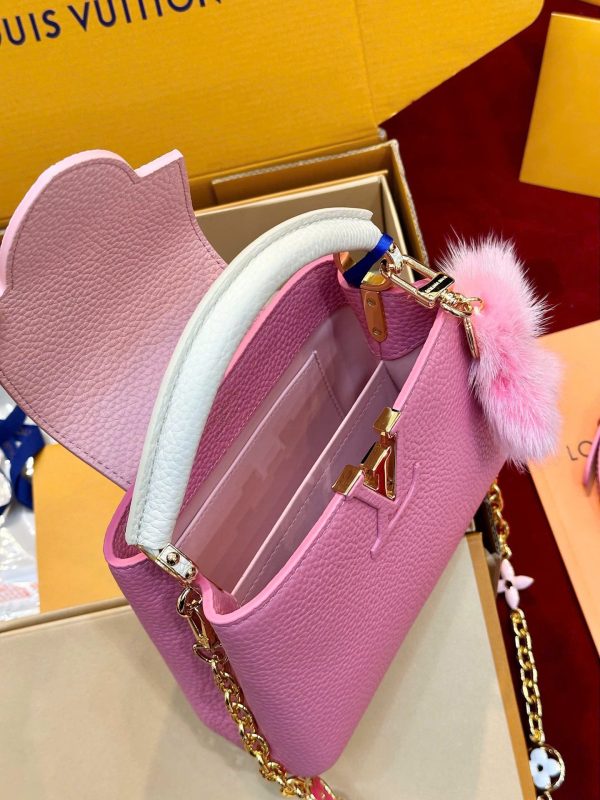 Túi Xách Louis Vuitton Siêu Cấp LV Capucines BB Nữ Màu Hồng Phấn 21cm (2)