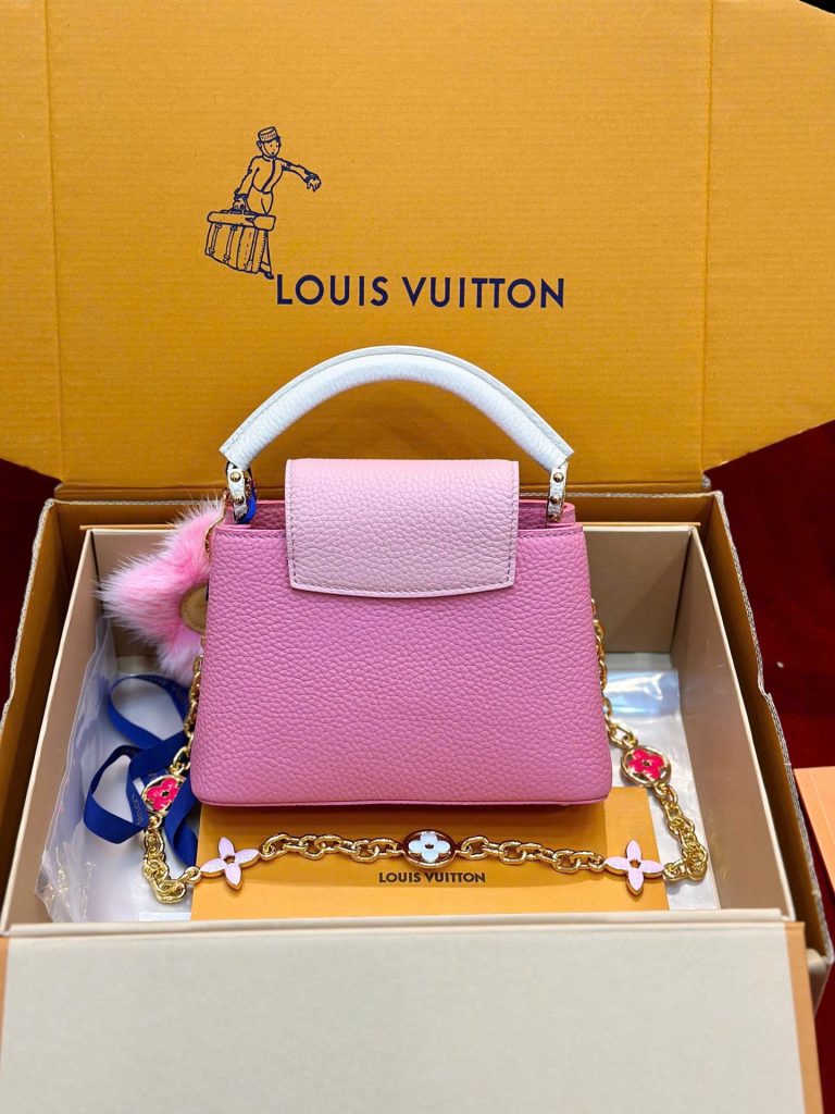 Túi Xách Louis Vuitton Siêu Cấp LV Capucines BB Nữ Màu Hồng Phấn 21cm (2)