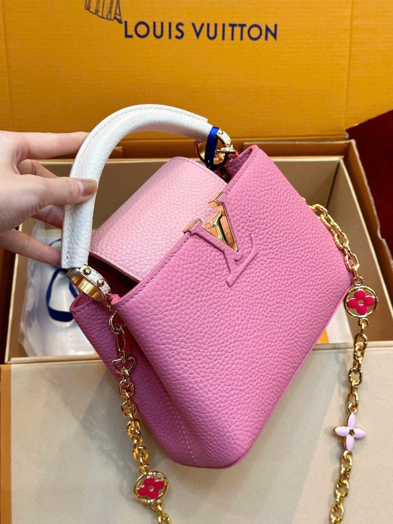 Túi Xách Louis Vuitton Siêu Cấp LV Capucines BB Nữ Màu Hồng Phấn 21cm (2)