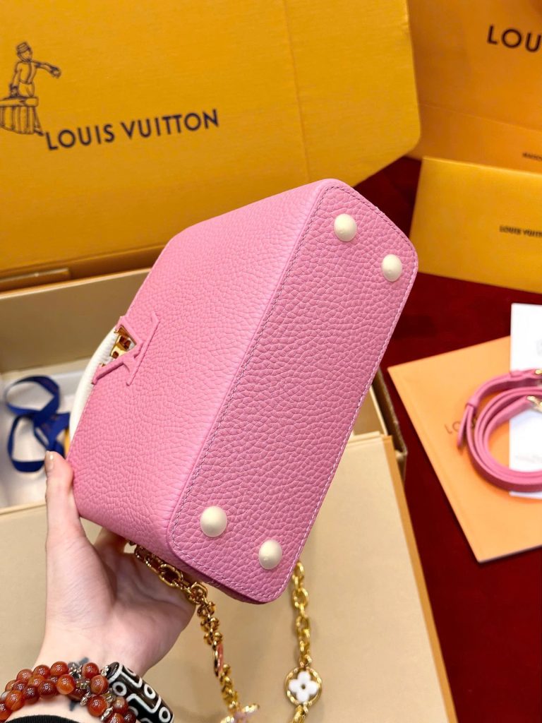 Túi Xách Louis Vuitton Siêu Cấp LV Capucines BB Nữ Màu Hồng Phấn 21cm (2)